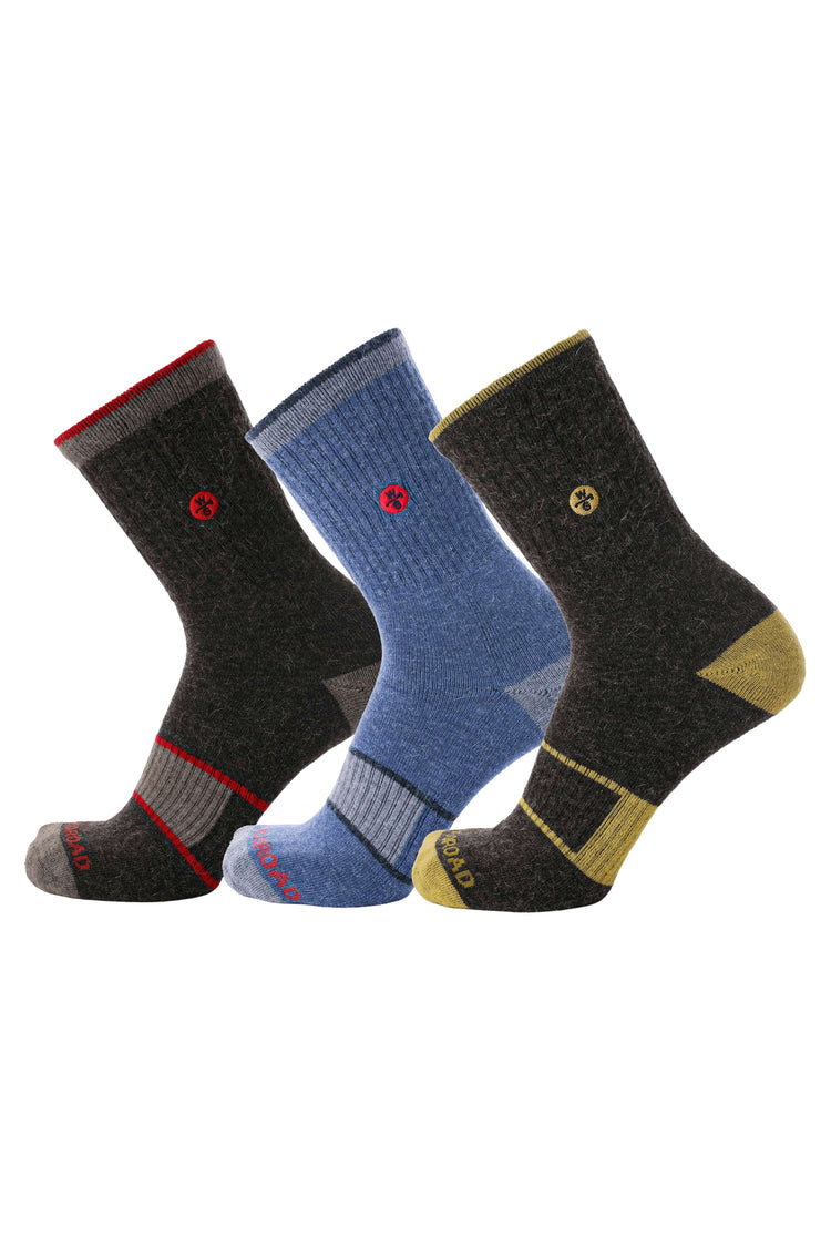Nada Llama Crew Sock Bundle - Alpaca Sock Bundle - Woodroad Gear Co.