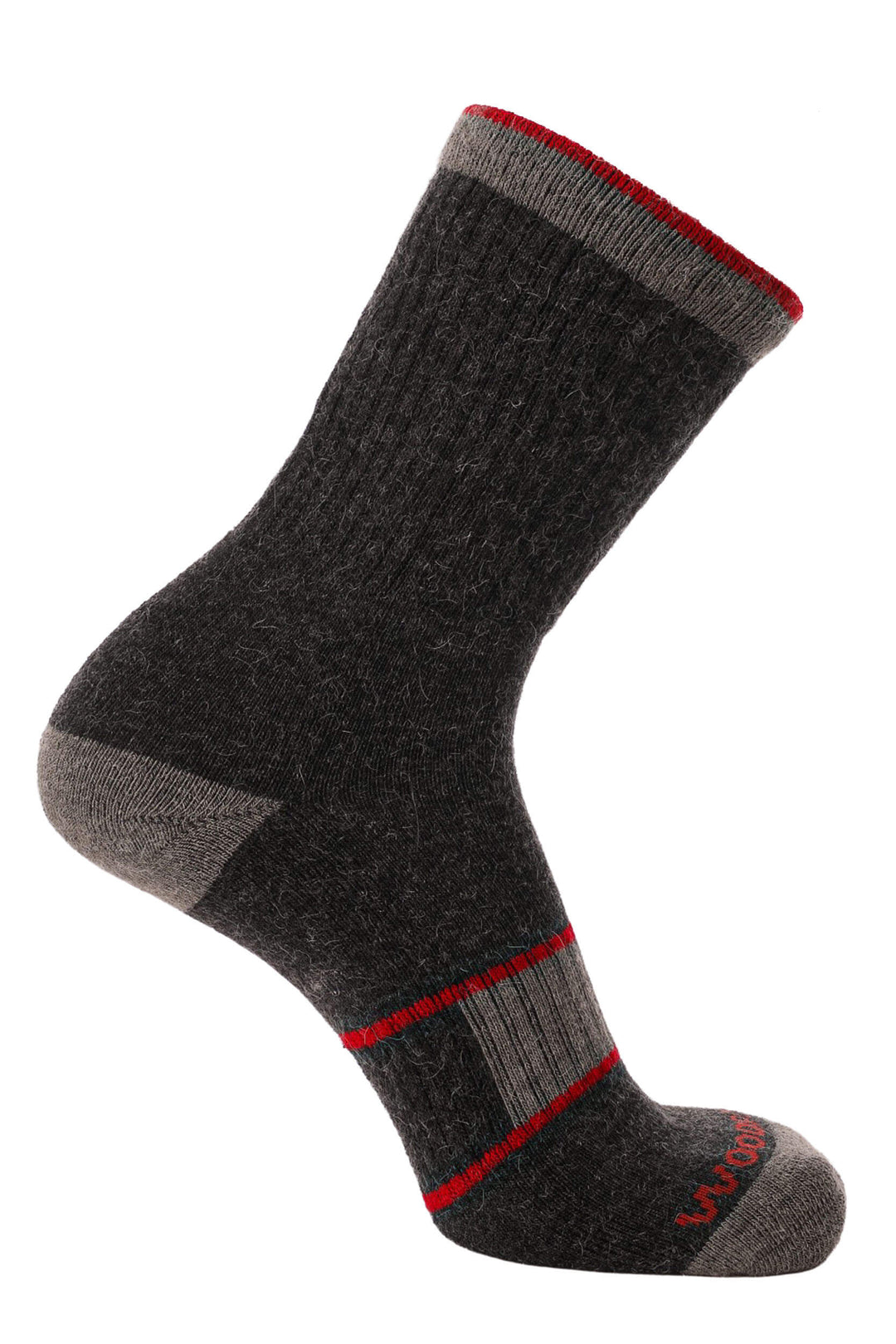 Alpaca Wool Socks - Gray - Nada Llama Crew Socks - Woodroad Gear Co.