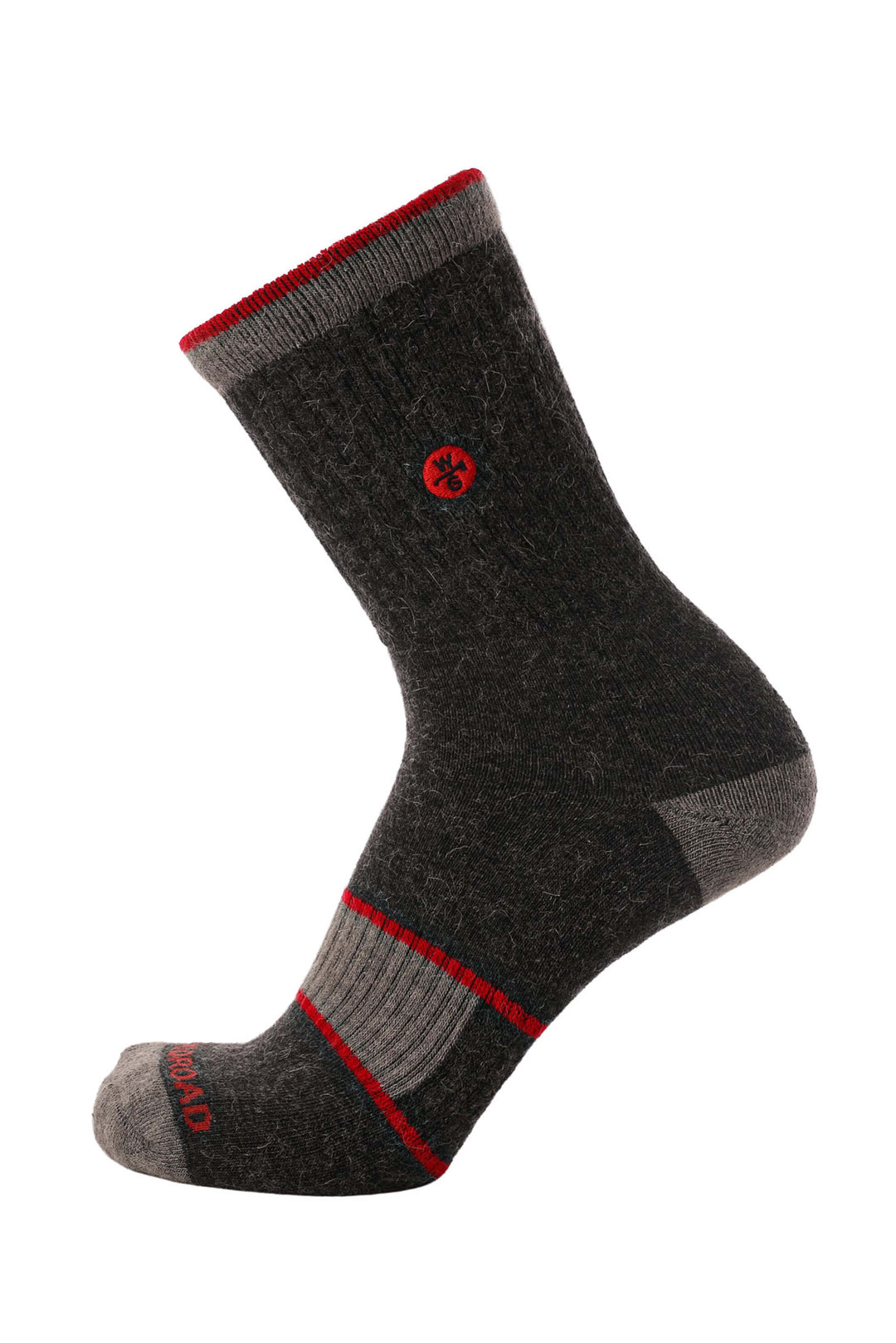 Nada Llama Crew Socks - Alpaca Wool Socks - Grey - Woodroad Gear Co.