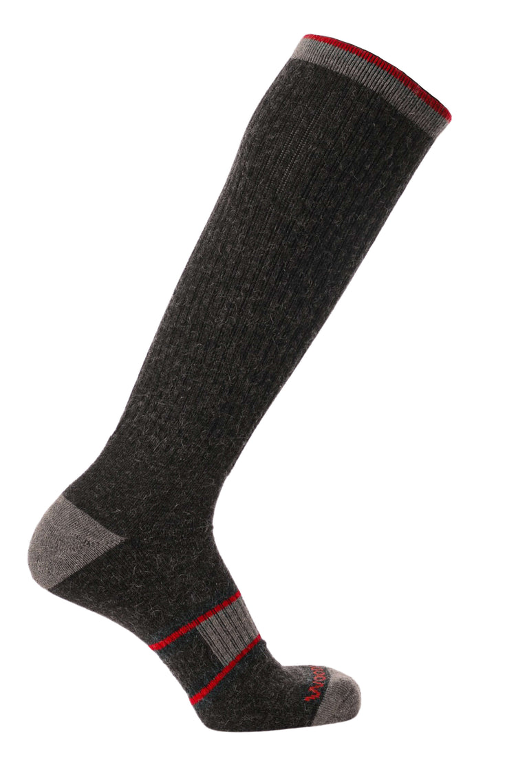 Nada Llama Knee High Socks - Alpaca Socks -Midnight Grey -  Woodroad Gear Co.