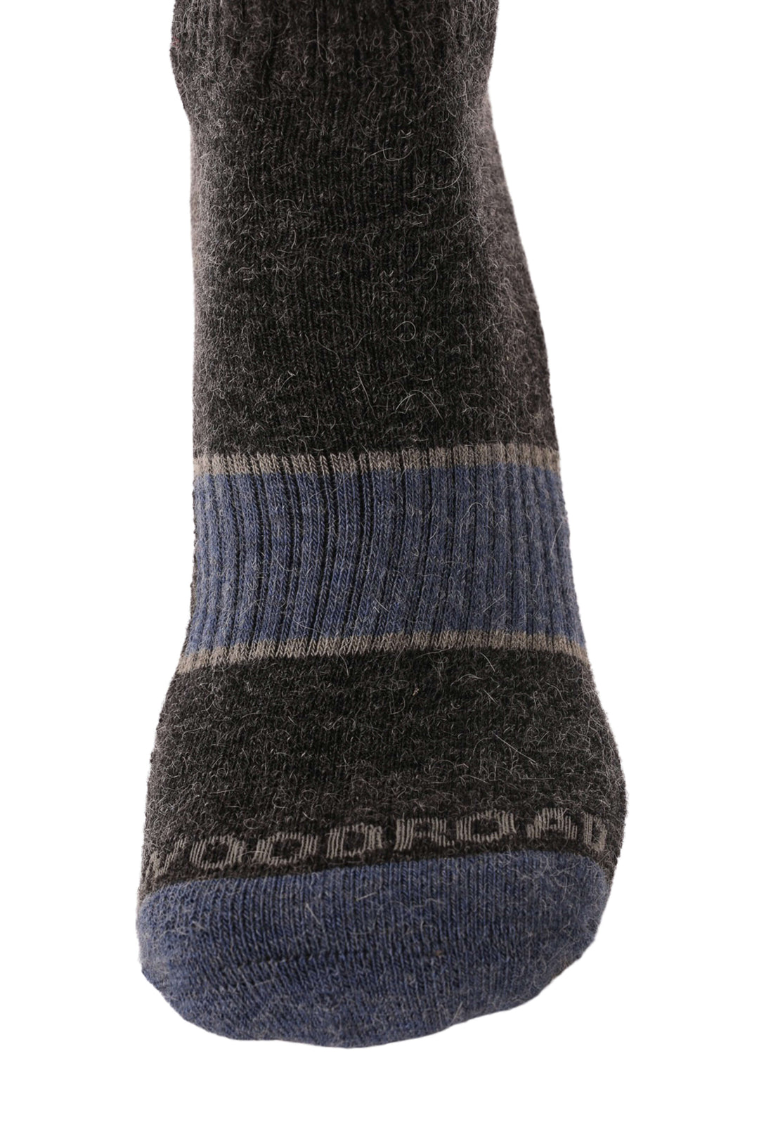 Nada Llama Quarter Socks - Alpaca Socks - Midnight Grey with Blue - Woodroad Gear Co.