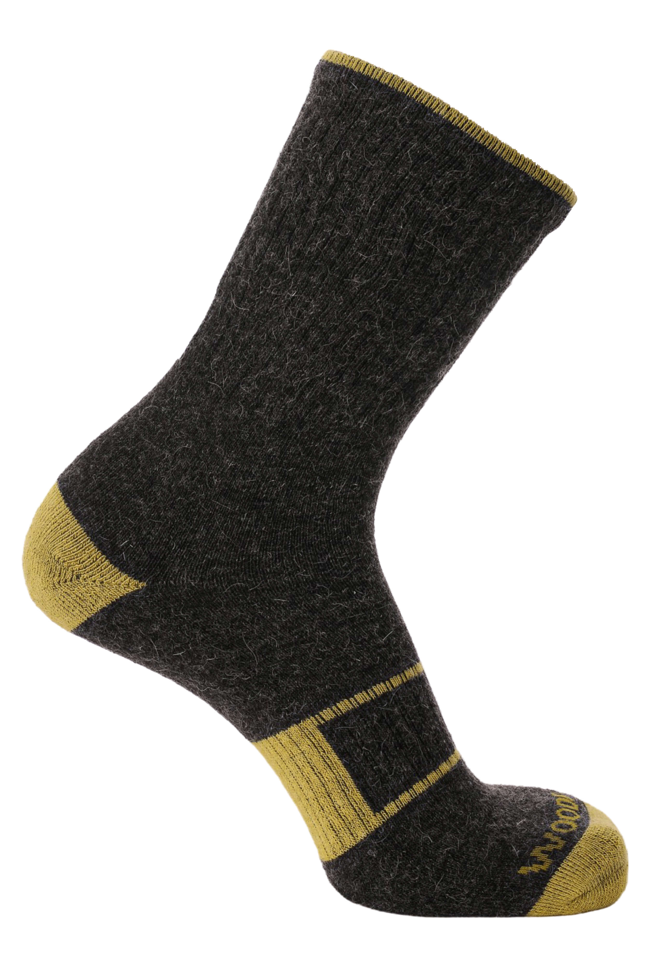 Nada Llama Crew Socks - Alpaca Socks -Granite Yellow - Woodroad Gear Co.